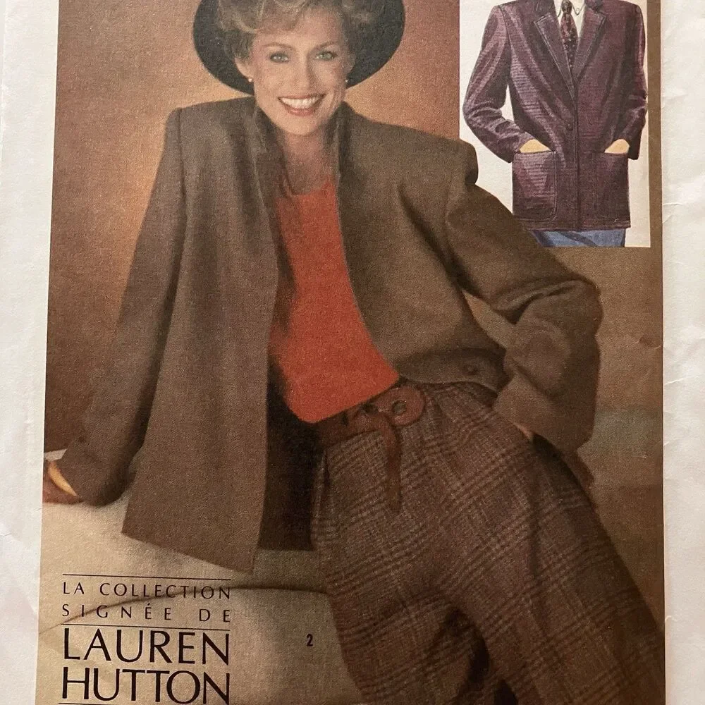 Simplicity‎ Pattern 6644 Lauren Hutton Collection Jacket Size 10 12 14 Cut VTG